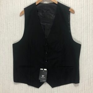 YONNEPHNNE Collection Vest Slim Fit Dress Suit Waistcoat Formal Black